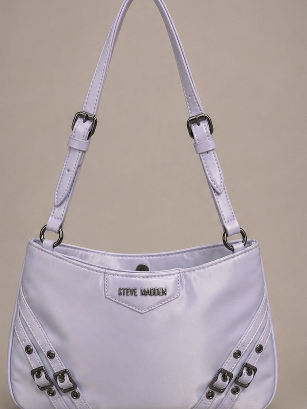 Steve Madden Lilac Shoulder Bag with Silver Hardware